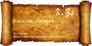 Karczag Zsombor névjegykártya